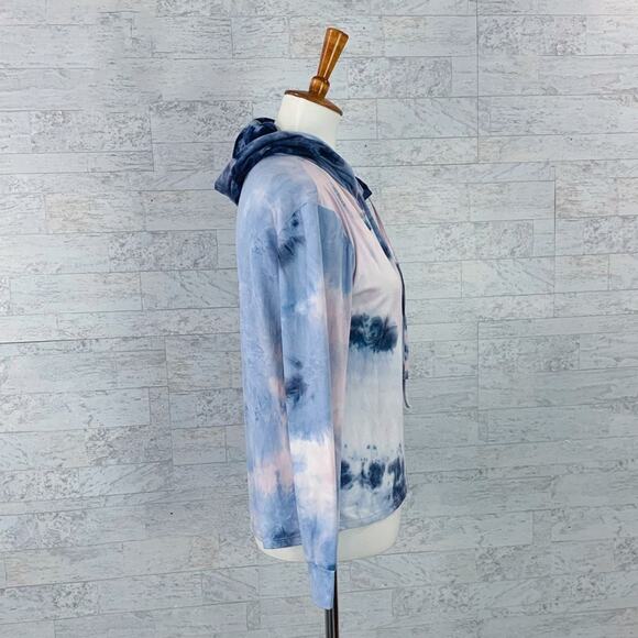 Tie dye pullover hoodie / hooded long sleeve tee lightweight - Picture 3 of 7